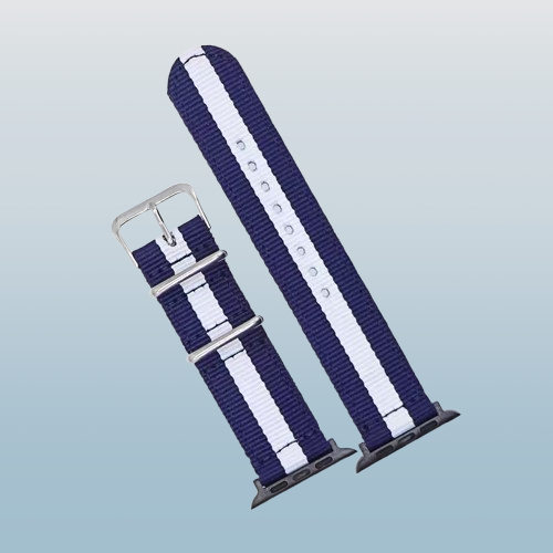 Navy & White Apple watch strap