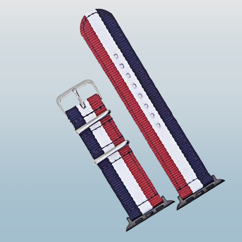 Navy, White & Red II Apple watch strap