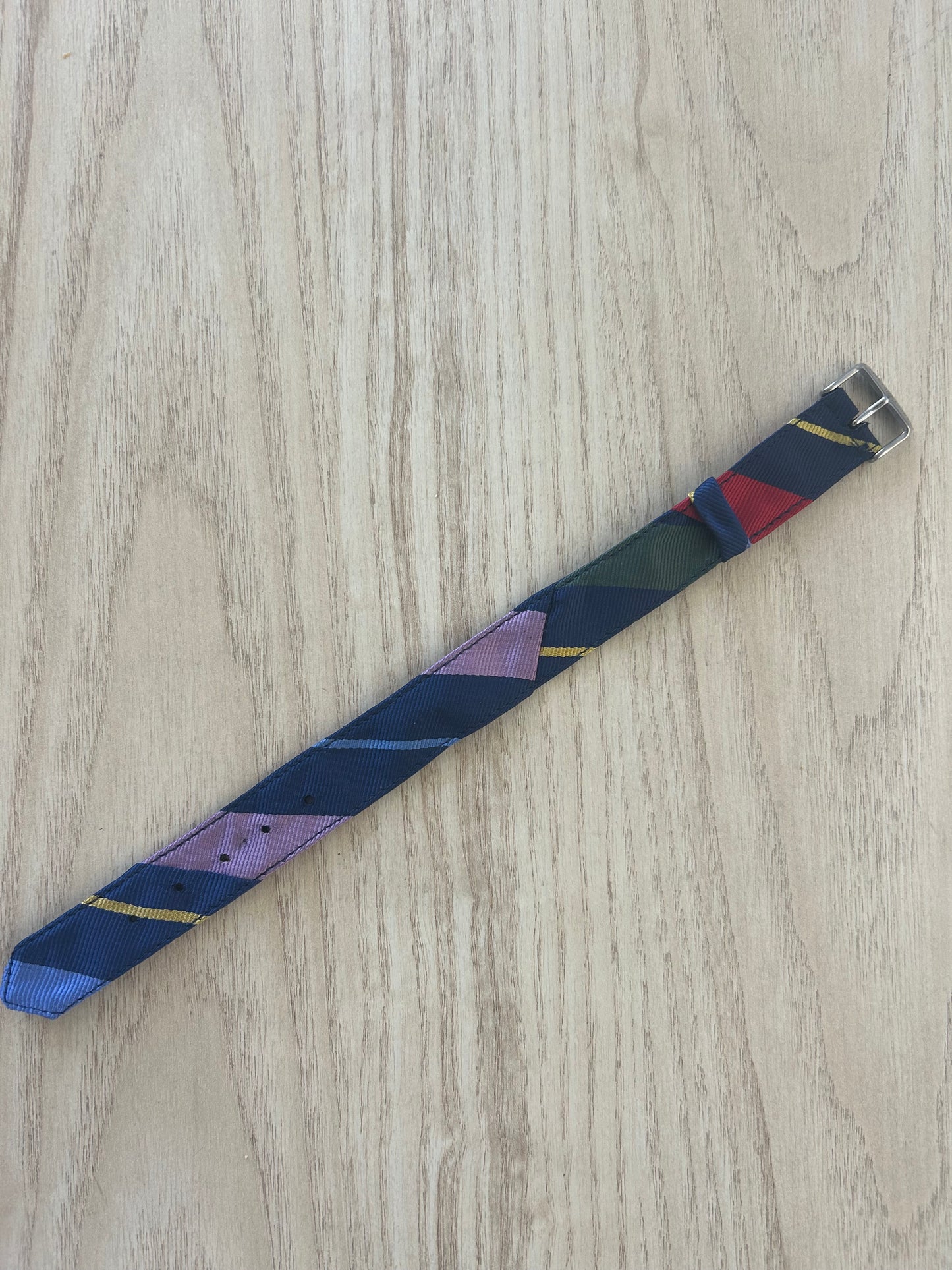 The Patchwork College Tie Watch Strap - Stripes