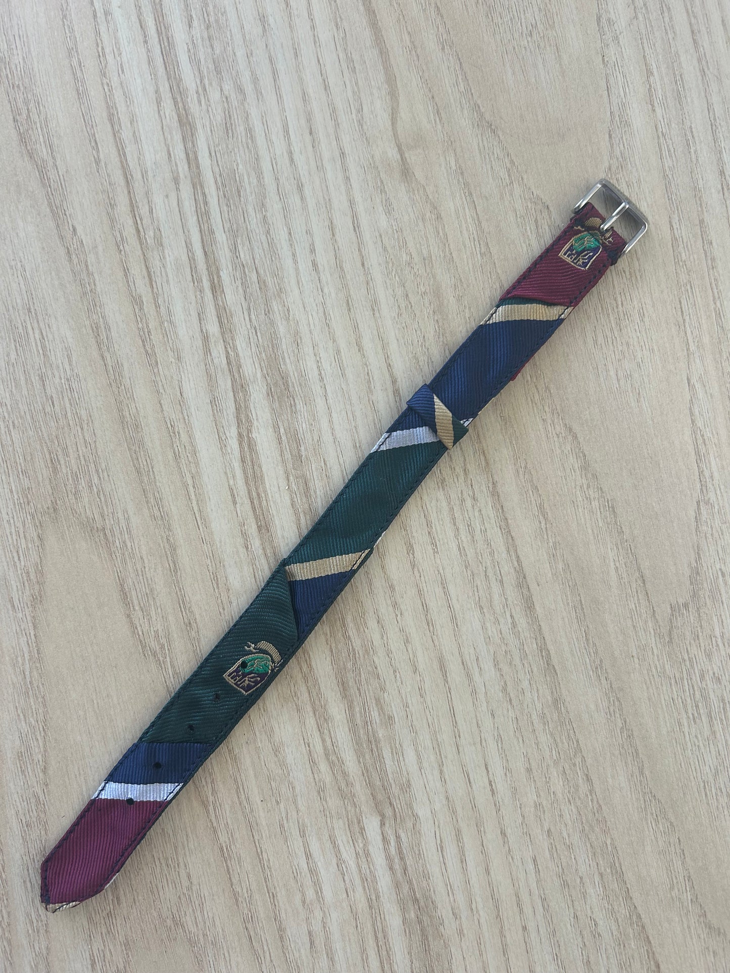 The Patchwork College Tie Watch Strap with Crests
