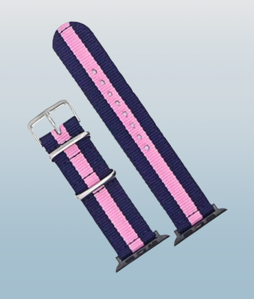 Pink & Navy Apple watch strap