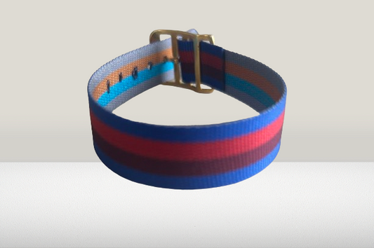 The Blue, Red & Brown/Grey, Orange & Aquamarina Reversible Strap