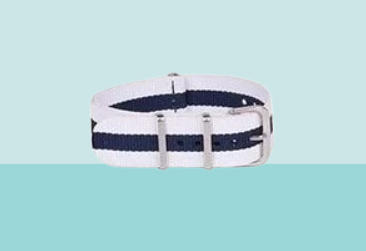 White & Navy classic strap