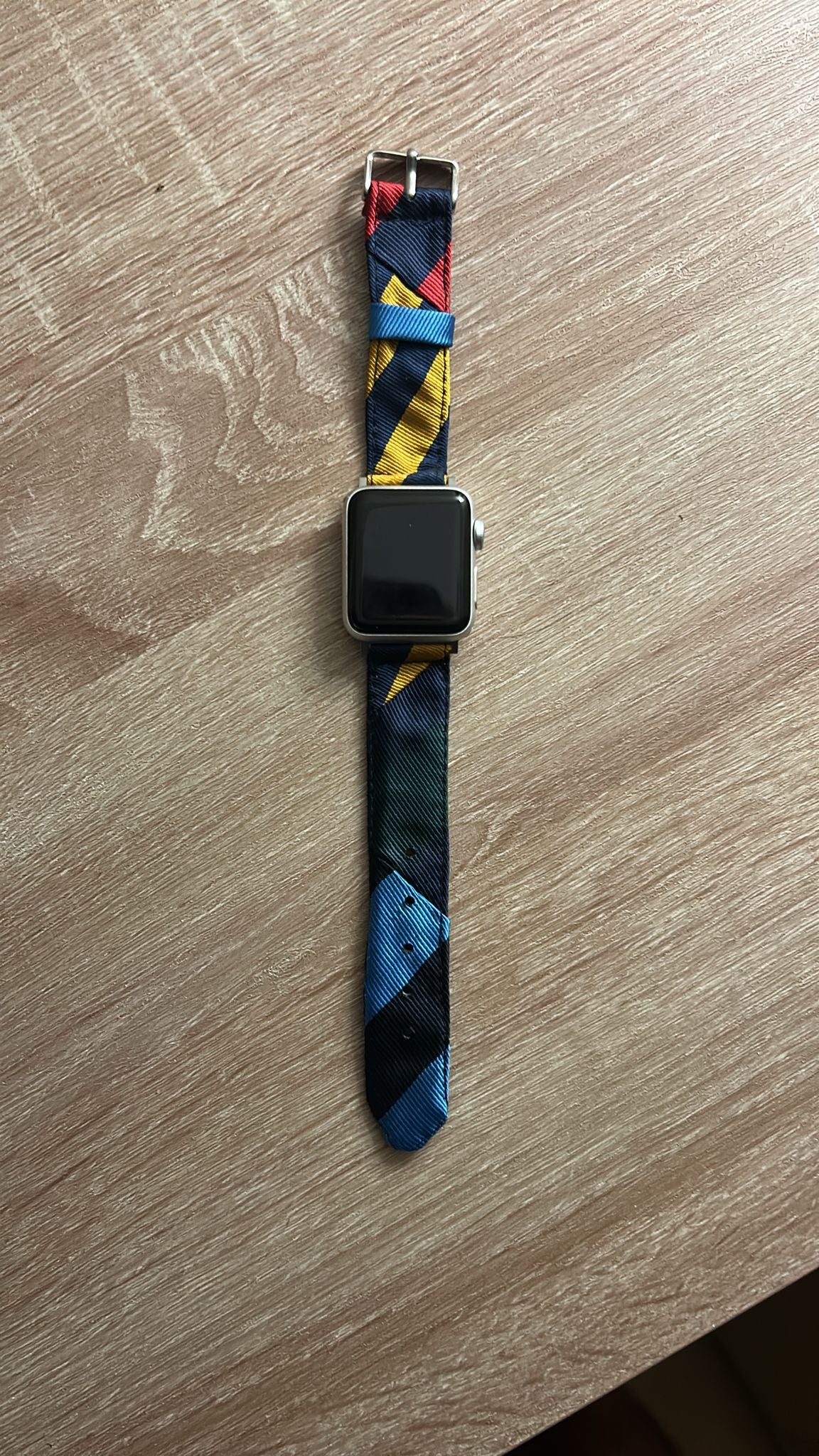 The Patchwork College Tie Apple Watch Strap
