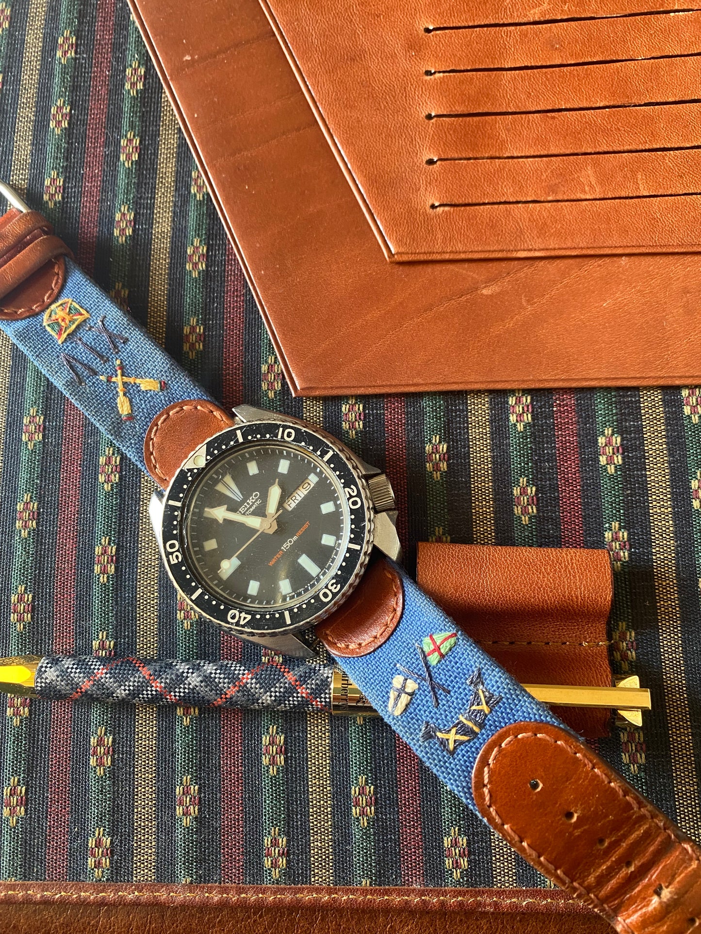 Premium Blue & Brown Strap