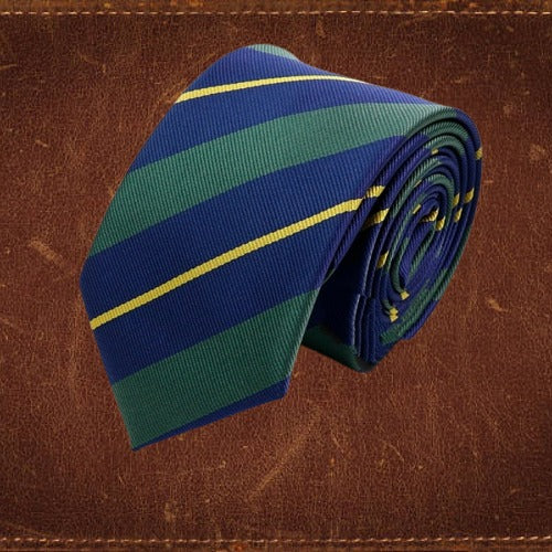 The Classic Green, Navy & Yellow College Tie