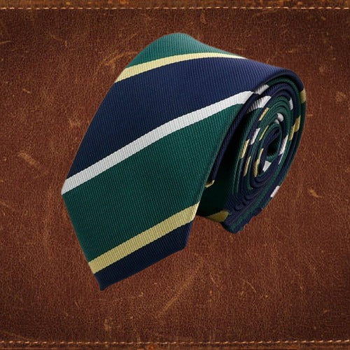 The Classic Green, Navy, Yellow & White College Tie