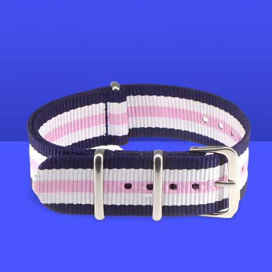 Navy, White & Pink classic strap