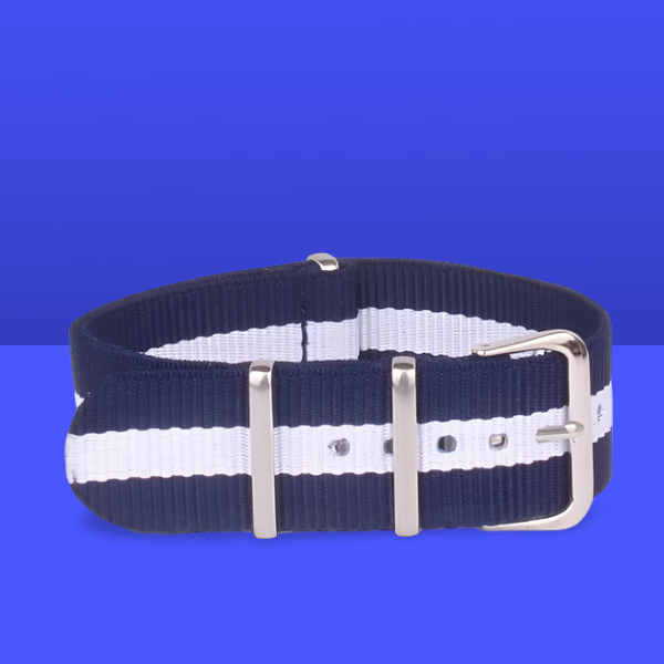 White & Navy classic strap