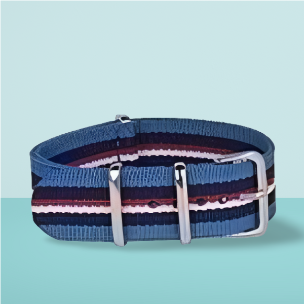 Light Blue, Red, White & Navy classic strap