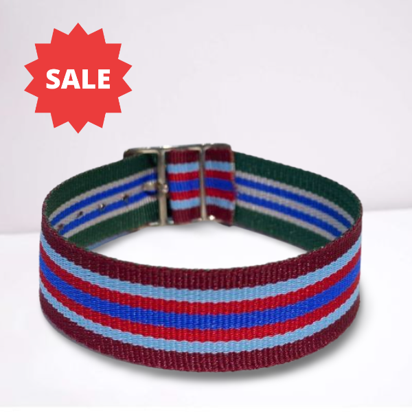 The Burgundy, Red, Blue & Light Blue/Green, Blue & White Reversible Strap